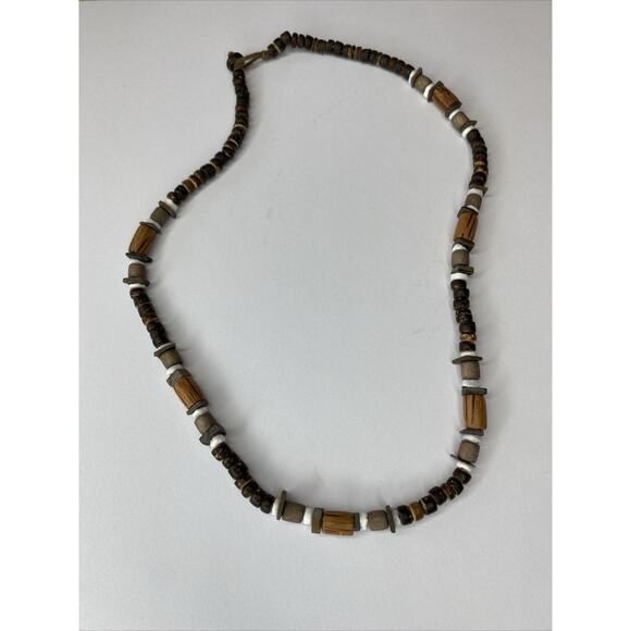 Y2K 90s Shell Rasta Coconut Beaded Necklaces Lot Of 2 Island Hippie Boho - Picture 5 of 11